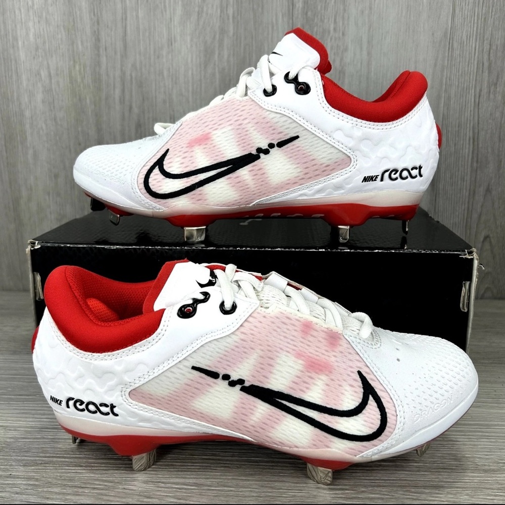 Nike Hyperdiamond 4 Elite White University Red CZ5917-105 Softball Cleats